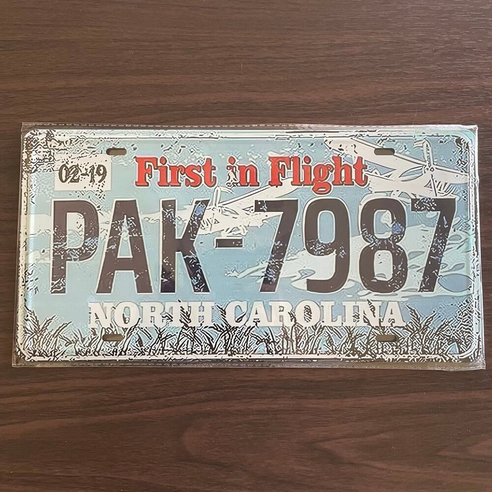 Decorative 6” x 12” Metal Sign ~ North Carolina Auto License Plate